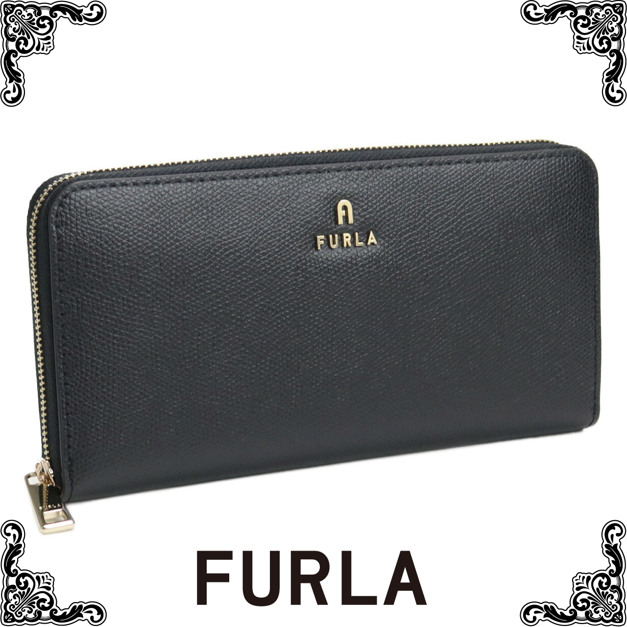 フルラ FURLA FURLA CAMELIA 長財布ラウンドファスナー　　ブランド WP00322　ARE000　O6000 NERO ブラック　wallet-01　gsw-2