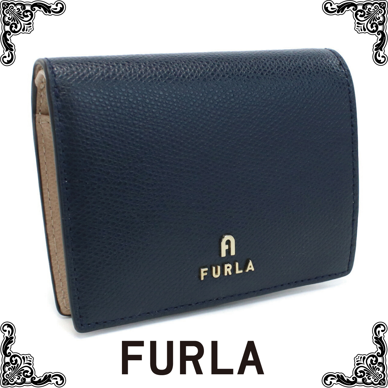 フルラ FURLA FURLA CAMELIA 二折財布小銭入付き　ブランド WP00304　ARE000　2717S MEDITERRANEO+BALLERI ネイビー系　bag-01