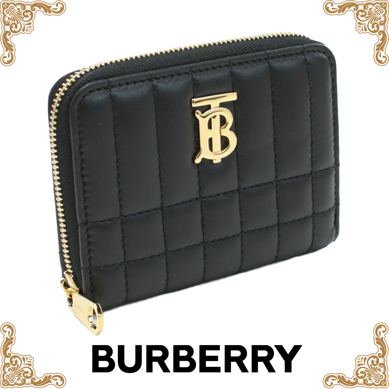 バーバリー BURBERRY  小銭入れ ブランド コインケース TBロゴ 8062373　A7527 BLACK-LIGHT GOLD