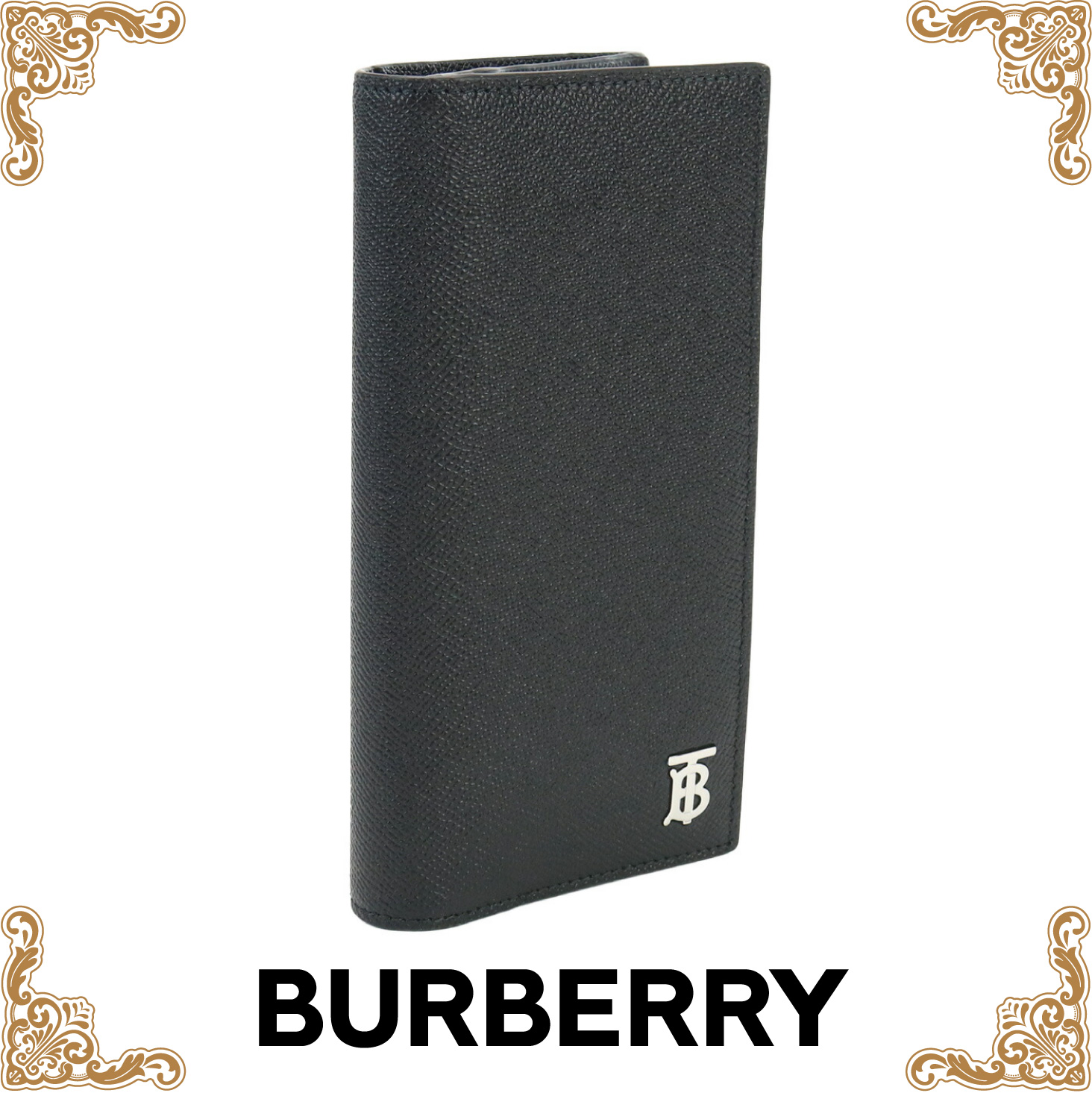 バーバリー BURBERRY  長財布ニ折小銭入付き キャベンディッシュ ブランド メンズ 8062692　A1189 BLACK ブラック　wallet-01