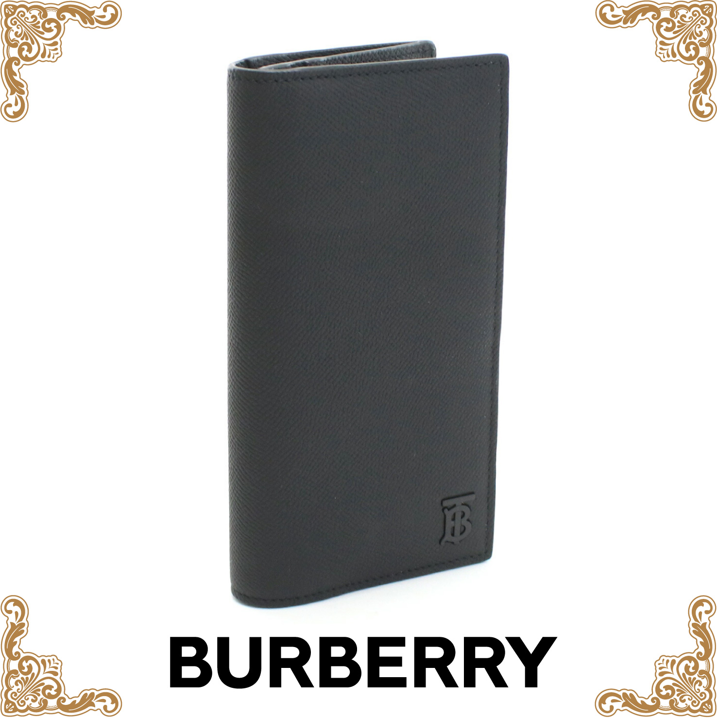 バーバリー BURBERRY  長財布ニ折小銭入付き　ブランド 8069733　A1189 BLACK-BLACK ブラック　wallet-01