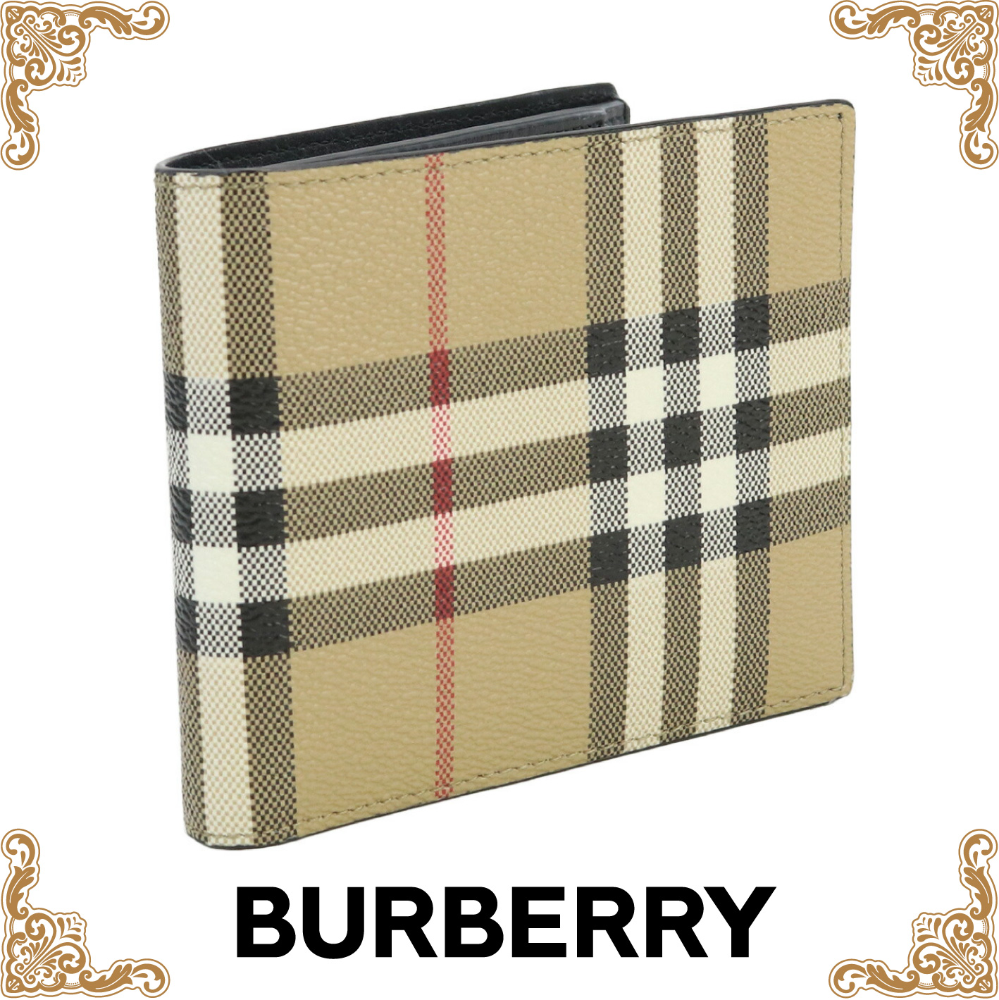 バーバリー BURBERRY  二折財布小銭入付き ブランド ヴィンテージチェック  8069815 A7026 ARCHIVE BEIGE アーカイブベージュ wallet-01 mini-01