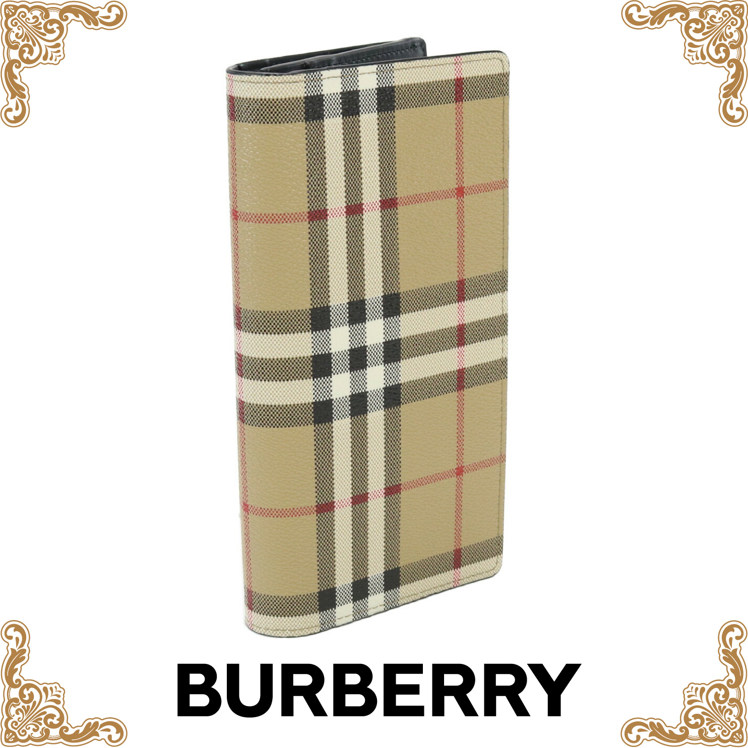 バーバリー BURBERRY  長財布ニ折小銭入付き ブランド ヴィンテージチェック  8069819　A7026 ARCHIVE BEIGE アーカイブベージュ wallet-01