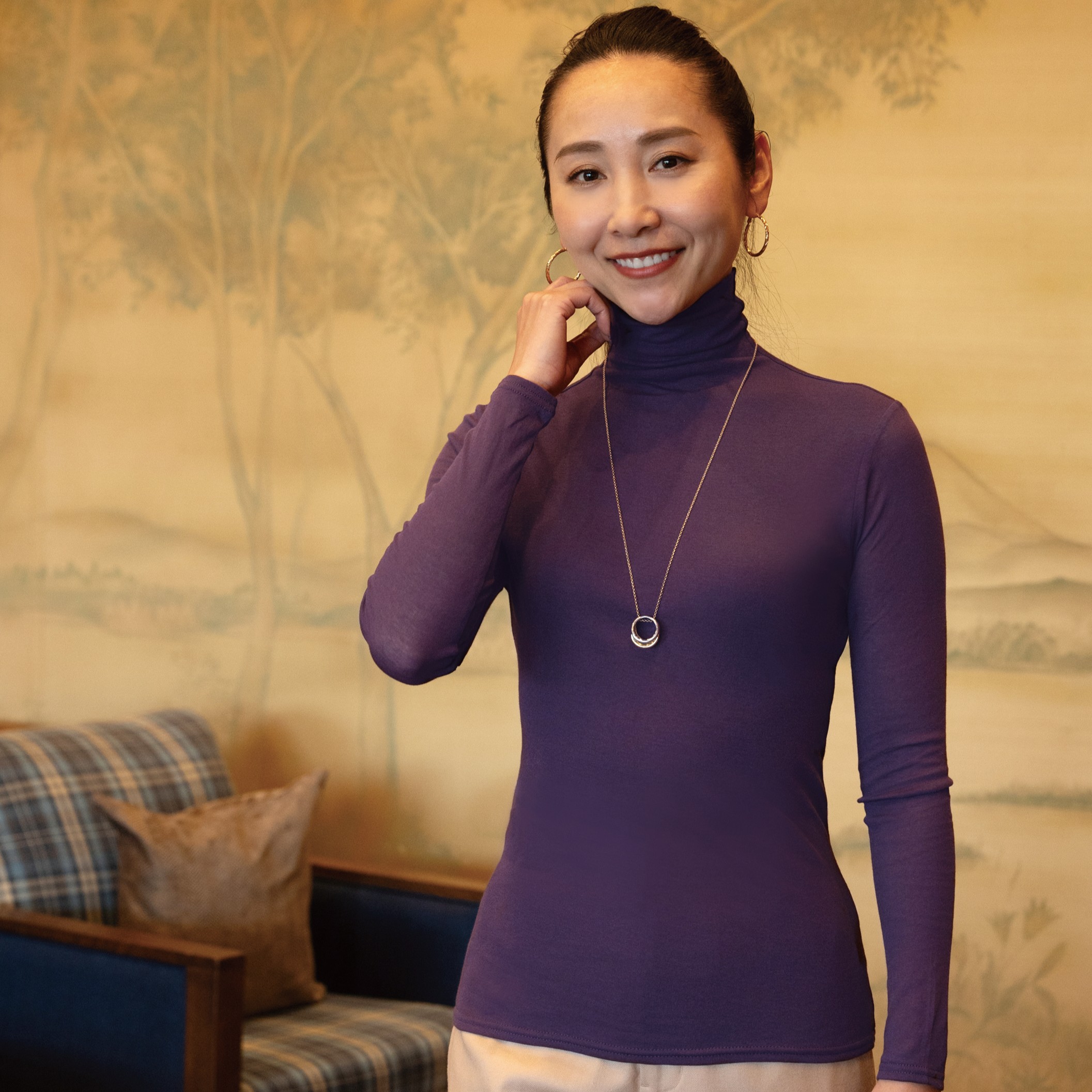 ＳＡＬＥ（セール） 天使の綿シフォン  ハイネック長袖（１重袖）【 最安値！！ 】
