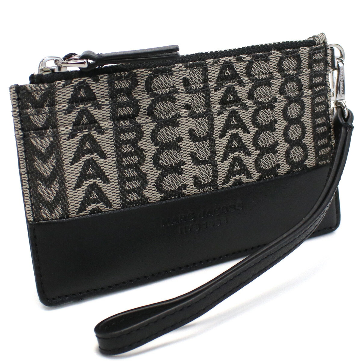 マークジェイコブス MARC JACOBS THE TOP ZIP WRISTLET WALLET 小銭入れ ブランド S182M12FA22 261 BEIGE MULTI ベージュ系 ブラック bag-01 seco-01